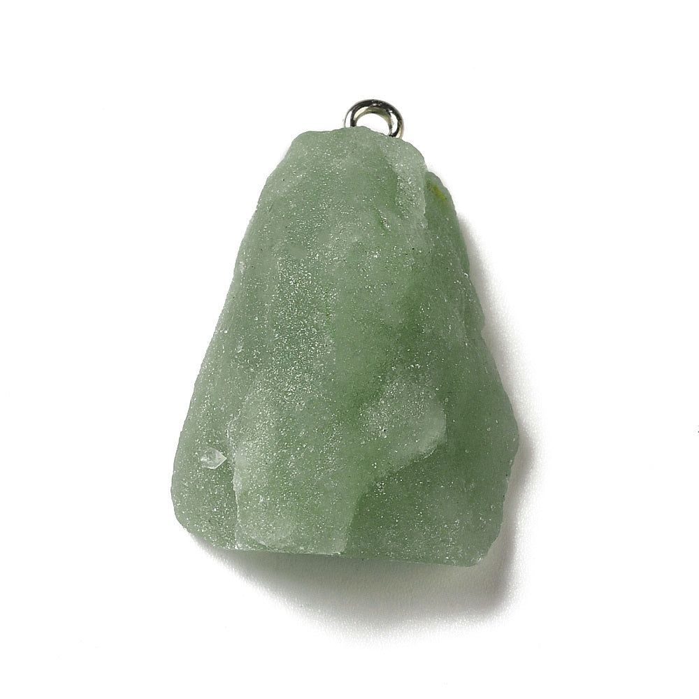 Ciondolo in Quarzo verde grezzo con occhiello - Equilibrio emotivo e creatività
