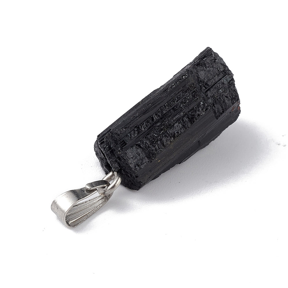 Rough black tour pendant - Protection from negative energies