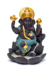 Bruciaincenso a cascata Ganesh in Ceramica per Incenso in coni e bastoncini - Portaincenso a fontana 12cm - clorophilla-shop