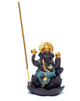 Bruciaincenso a cascata Ganesh in Ceramica per Incenso in coni e bastoncini - Portaincenso a fontana 12cm - clorophilla-shop