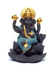 Bruciaincenso a cascata Ganesh in Ceramica per Incenso in coni e bastoncini - Portaincenso a fontana 12cm - clorophilla-shop