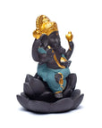 Bruciaincenso a cascata Ganesh in Ceramica per Incenso in coni e bastoncini - Portaincenso a fontana 12cm - clorophilla-shop