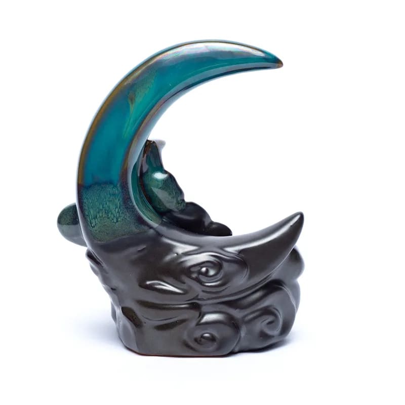 Bruciaincenso a cascata Luna in Ceramica per Incenso in coni e bastoncini - Portaincenso a fontana - clorophilla-shop