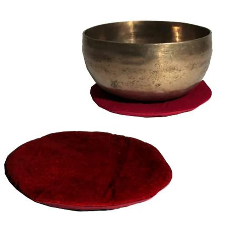 Cuscino per Campana Tibetana piatto rosso - 20cm - clorophilla-shop