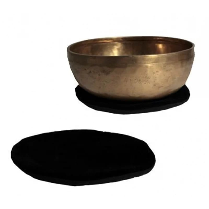 Cuscino per Campana Tibetana piatto nero - 15cm - clorophilla-shop