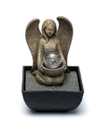 Zen water fountain with angel - integrated LED light