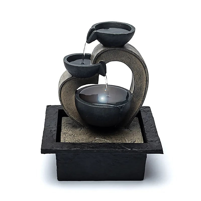 Water Fountain Heart Zen measures L - Integrated LED light