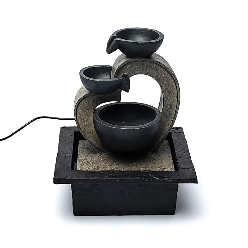 Water Fountain Heart Zen measures L - Integrated LED light