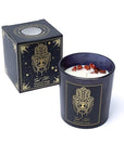 Good Fortune Candela con pietre di Diaspro Rosso - Patchouli e Arancia - clorophilla-shop