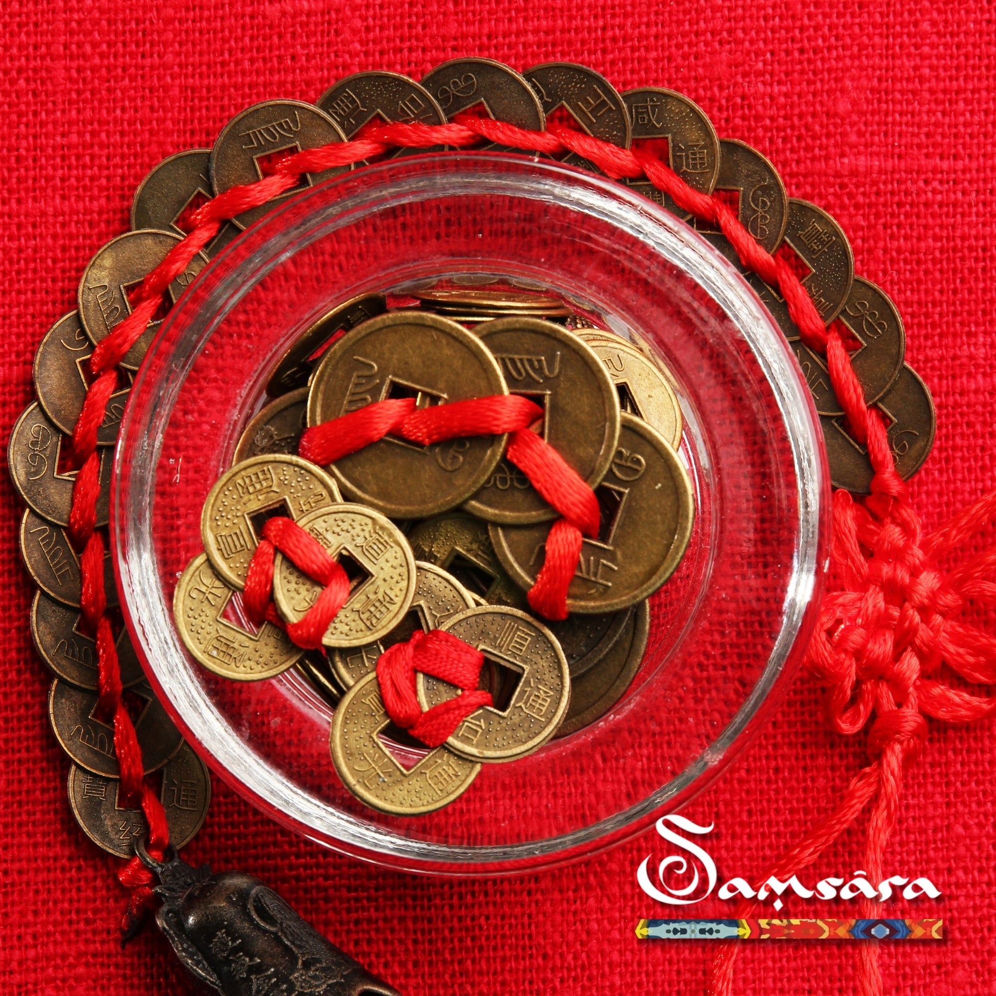 Monete cinesi della fortuna feng shui - set di 10 Monete cinesi della fortuna feng shui - set di 10
