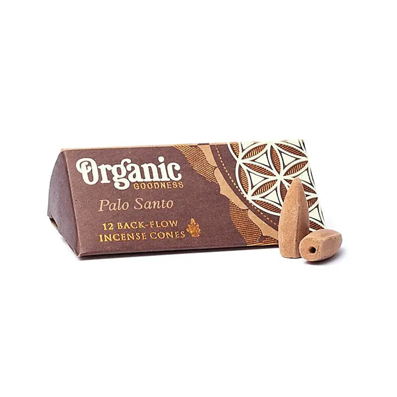 Organic Goodness Palo Santo Coni Incense with Reflux Backflow for Bruciava Cascata - 12 Coni