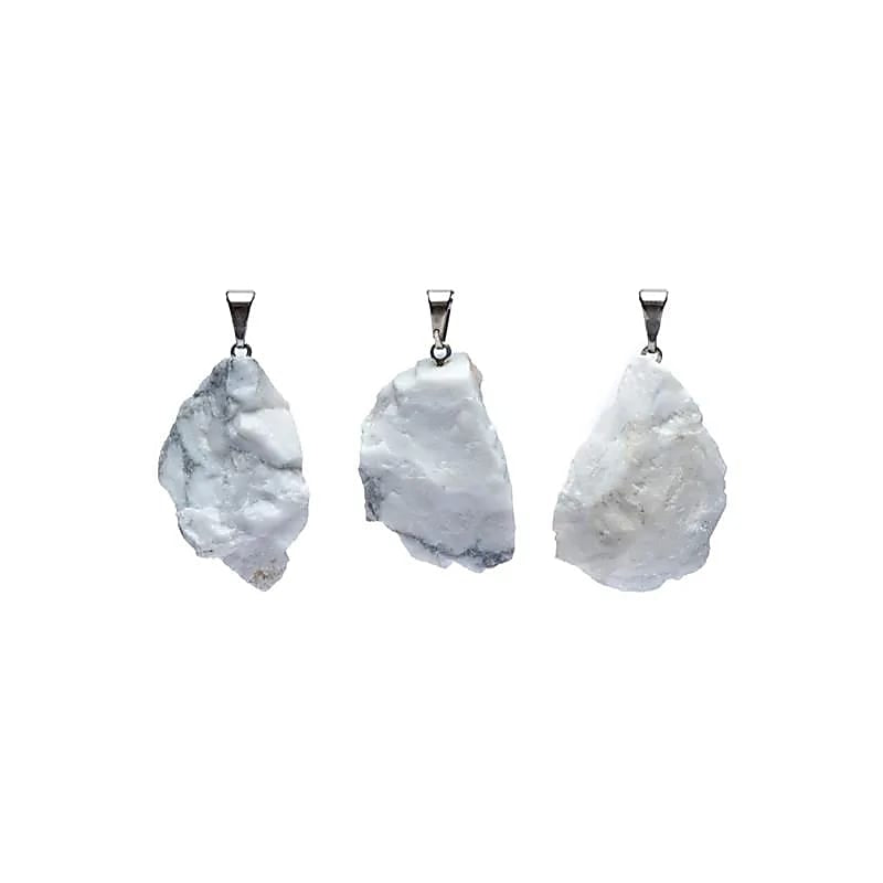 Ciondolo in Howlite grezza - Controllo della rabbia - clorophilla-shop
