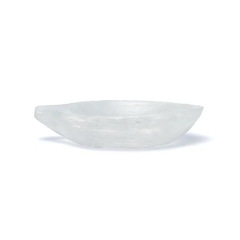 Piatto a forma di foglia in Selenite