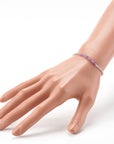Bracciale in Ametista Naturale Sfaccettata con Catena in Acciaio Inossidabile