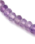 Bracciale in Ametista Naturale Sfaccettata con Catena in Acciaio Inossidabile