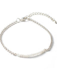 Bracciale in Pietra di Luna Naturale Sfaccettata con Catena in Acciaio Inossidabile