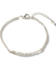 Bracciale in Labradorite Naturale Sfaccettata con Catena in Acciaio Inossidabile