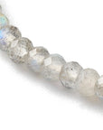 Bracciale in Labradorite Naturale Sfaccettata con Catena in Acciaio Inossidabile