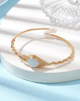 Bracciale in Acquamarina Naturale in rame dorato - serenità e comunicazione