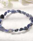 Bracciale Elastico in Pepite di Tanzanite - chiarezza mentale e serenità