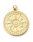 CIONDOLO OM MANI PADME HUM IN OTTONE PLACCATO ORO 18K – Simbolo Tibetano della Compassione
