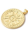 CIONDOLO OM MANI PADME HUM IN OTTONE PLACCATO ORO 18K – Simbolo Tibetano della Compassione