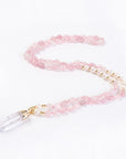 Collana in Quarzo Rosa con Punta in Cristallo di Rocca – Amore e Armonia
