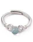 ANELLO CUORE CON ACQUAMARINA - Calma e comunicazione - Clorophilla Shop