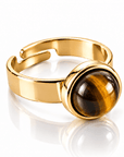 ANELLO MINIMAL OCCHIO DI TIGRE - acciaio inossidabile regolabile - Clorophilla Shop