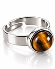 ANELLO MINIMAL OCCHIO DI TIGRE - acciaio inossidabile regolabile - Clorophilla Shop