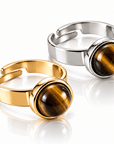 ANELLO MINIMAL OCCHIO DI TIGRE - acciaio inossidabile regolabile - Clorophilla Shop