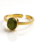 Samsara - Anello Moldavite in argento 925 naturale certificata con garanzia, regolabile