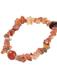 BRACCIALE CHIPS IN CORNIOLA CON PERLA CENTRALE - Vitalità, coraggio e motivazione - Clorophilla Shop