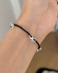 Bracciale Fiocco in Argento 925 con Tormalina Nera Naturale - Clorophilla Shop