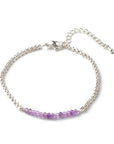 Bracciale in Ametista Naturale Sfaccettata con Catena in Acciaio Inossidabile - Clorophilla Shop
