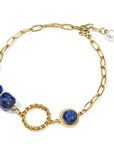 Bracciale in Lapislazzuli con perla d'acqua dolce - Acciaio inox - Clorophilla Shop