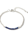 Bracciale in Lapislazzuli Naturale Sfaccettato con Catena in Acciaio Inossidabile - Clorophilla Shop