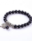 Bracciale in Pietra Agata nera con albero della vita - Protezione ed equilibrio - Clorophilla Shop