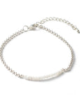 Bracciale in Pietra di Luna Naturale Sfaccettata con Catena in Acciaio Inossidabile - Clorophilla Shop