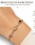 BRACCIALE IN TORMALINA MULTICOLORE - Equilibrio e benessere - Clorophilla Shop