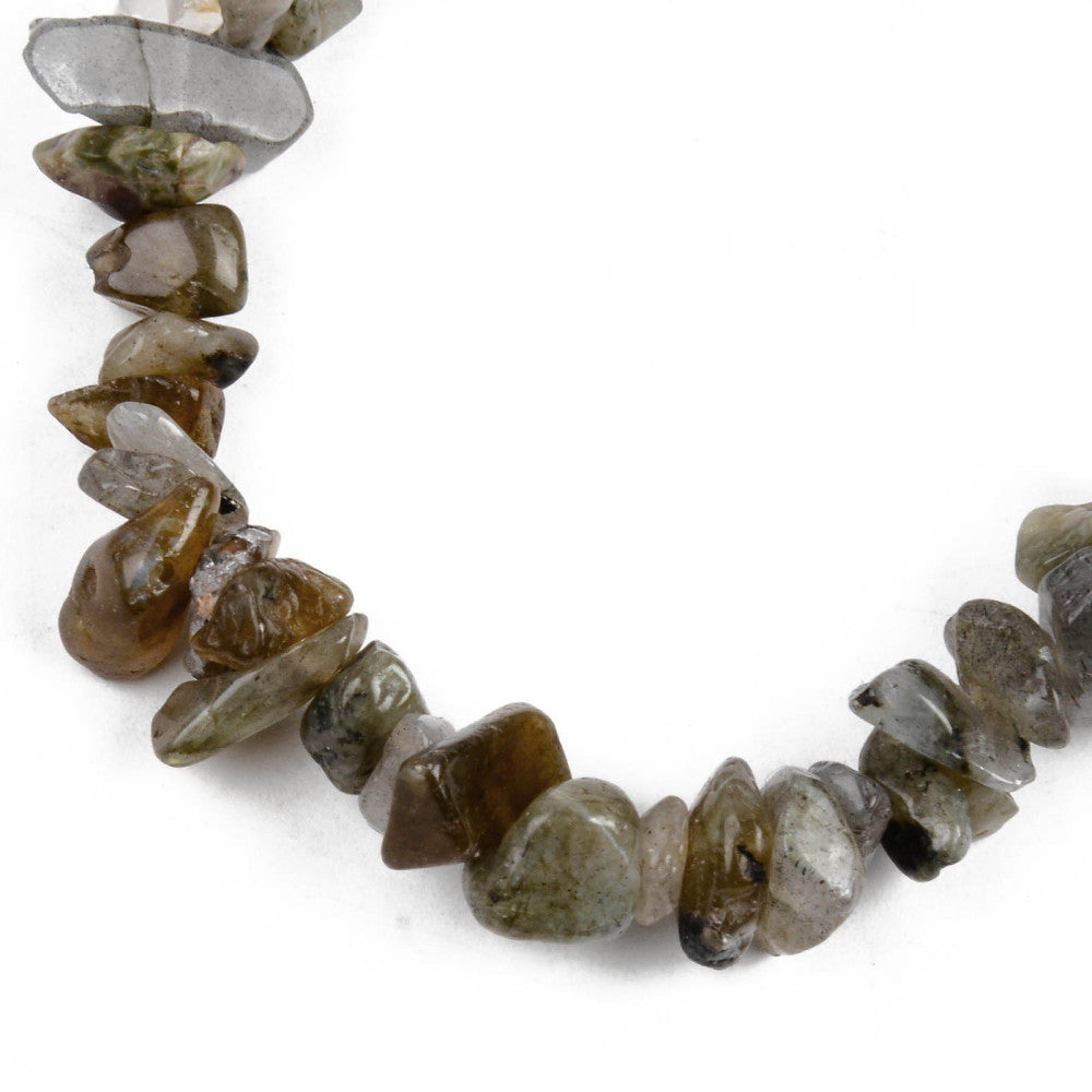 Bracciale elastico in chips di Labradorite - Pensiero e Nostalgia