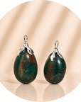 CIONDOLO IN ELIOTROPIO (BLOODSTONE) FOGLIA ARGENTO - Forza, coraggio e vitalità - Clorophilla Shop