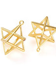 CIONDOLO MERKABA IN OTTONE DORATO - Protezione, consapevolezza e crescita interiore - Clorophilla Shop