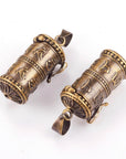 Ciondolo Ruota della Preghiera Apribile in Ottone – Bronzo Antico - Clorophilla Shop