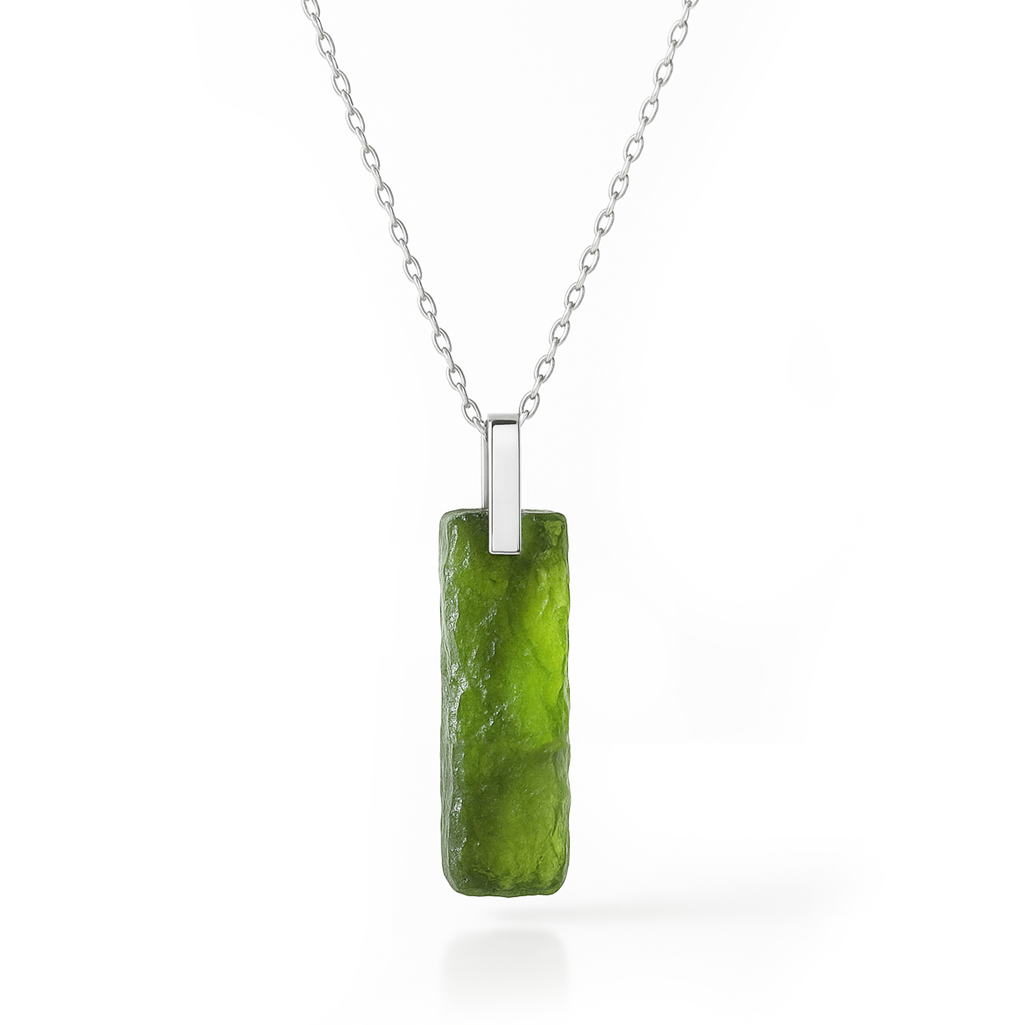 COLLANA CON MOLDAVITE NATURALE -  Confezione Regalo, garanzia e Certificato