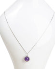 Collana con pendente a sfera in Ametista - Argento 925 - Clorophilla Shop