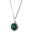 Collana con pendente a sfera in Malachite - Argento 925 - Clorophilla Shop