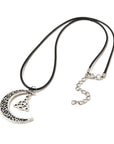 Collana Luna e Triskele - cordino nero 45cm - Clorophilla Shop