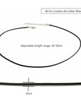 Cordino cerato per collane con chiusura a moschettone - colore nero - Clorophilla Shop