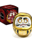 SAMSARA - DARUMA Bambolina Amuleto Portafortuna Giapponese Originale in Porcellana - ORO